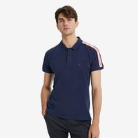 TOMMY HILFIGER 男纯棉透气休闲LOGO织带修身翻领短袖POLO衫01806