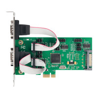 乐扩 PCIE转4串口卡工业级4口RS232信号COM端口1针9针供电