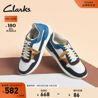 Clarks 其樂 輕跑系列男鞋春季復古潮流休閑鞋時尚舒適運動鞋 藍綠色 261681907 41