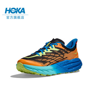 HOKA ONE ONE男女鞋夏季飞速羚羊5越野跑步鞋SPEEDGOAT5 减震透气 日焰色/深海蓝-男 42