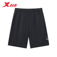 XTEP 特步 运动裤男梭织五分裤876229970020 正黑色 3XL