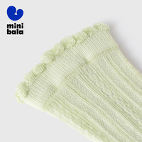 迷你巴拉夏季女童轻薄透气抑菌棉袜宝宝亲肤甜美碎花袜子 绿色调00344 140cm