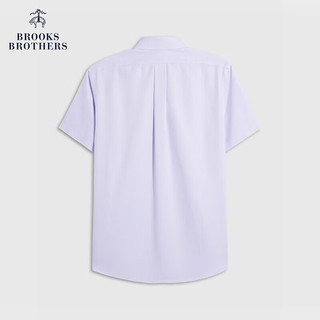 布克兄弟（BrooksBrothers）男士24春夏修身版免烫牛津纺纯色短袖正装衬衫 5000-深紫色 16