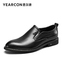 YEARCON 意尔康 男鞋2023春季新款真皮商务正装皮鞋男士单鞋英伦风一脚蹬