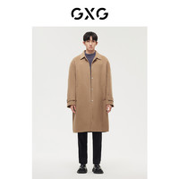 GXG 男装 商场同款费尔岛系列驼色翻领长大衣 22年冬季新品