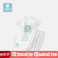 aqpa 婴儿夏季套装纯棉衣服短袖男女宝宝儿童T恤长裤 水瓶座 80cm