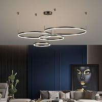 VVS 新款全銅吊燈客廳燈現代簡約大氣燈飾網紅臥室LED燈具組合套餐