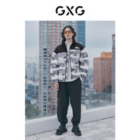 GXG 奥莱 22年男装 潮流休闲黑色立领短款羽绒服男士 冬季新款