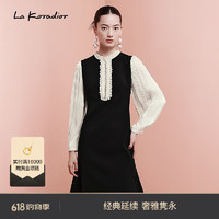 拉珂蒂（La Koradior）春黑色鱼尾连衣裙女优雅洋装裙子女 黑色 S