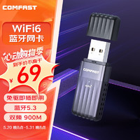 COMFAST AX900 WiFi6免驱动USB无线网卡 双频5G蓝牙5.3 无线蓝牙二合一 台式机笔记本外置WiFi接收器