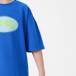 MQD童装男童凉感短袖T恤24夏装儿童卡通印花T恤 深蓝 160cm