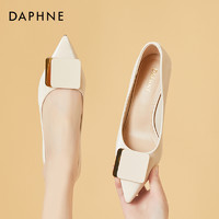 DAPHNE 達芙妮 女鞋2024年春秋新款高跟鞋女夏季細跟氣質職業通勤尖頭單鞋