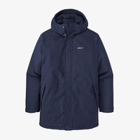 Patagonia Lone Mountain 冬季保暖防风透气连帽棉服 户外保暖棉衣男27865 M 新海军蓝