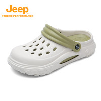 Jeep 吉普 男士外穿包頭鞋夏季休閑時尚潮流輕便厚底軟底洞洞鞋拖