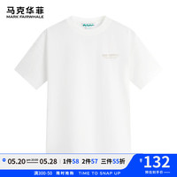 马克华菲【重工刺绣】短袖T恤男士24夏季纯棉透气亲肤宽松休闲上衣T恤 803本白 XXL