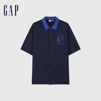 88VIP：Gap 盖璞 男女装2024夏季新款法式圈织软大G徽标POLO衫宽松短袖466818