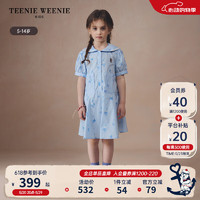 Teenie Weenie Kids小熊童装24夏季女童小清新休闲舒适连衣裙 蓝色 160cm