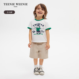 Teenie Weenie Kids小熊童装24夏季男童宝宝简约休闲舒适短裤 米色 110cm