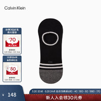 卡尔文·克莱恩 Calvin Klein Jeans24春夏男士条纹拼色提花深口舒适休闲短袜LS000347 001-太空黑 OS