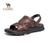 CAMEL 駱駝 牌男鞋夏季新款商務涼鞋男兩穿防滑真皮舒適涼拖休閑外穿鞋