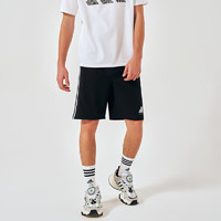 adidas 阿迪达斯 运动短裤男2024夏季透气薄款宽松休闲户外梭织五分裤 黑/白 XL