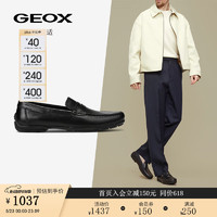 GEOX杰欧适男鞋经典款舒适时尚一脚蹬乐福鞋（豆豆鞋）U44Q6D 黑色 C9999 43