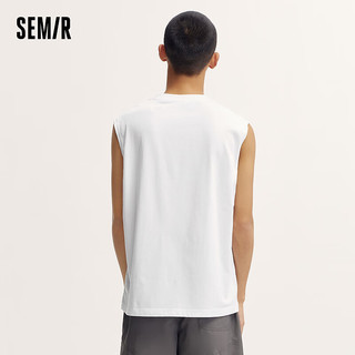 森马（Semir）背心男2024夏季时尚潮流撞色印花针织无袖上衣 漂白10007 160/80A/XS