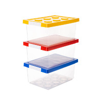 SHIMOYAMA 霜山 乐高收纳盒儿童积木玩具书本分类整理箱透明塑料零食储物盒
