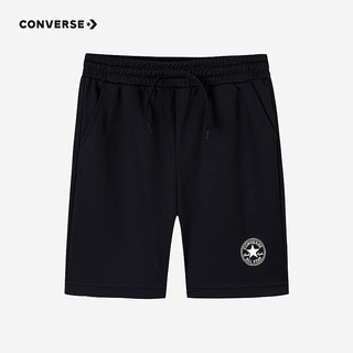 Converse 匡威儿童童装男童短裤2024夏季中大童休闲宽松五分裤 正黑色 130/56