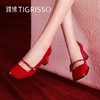 tigrisso 蹀愫 2023春新高跟樱花玛丽珍鞋粗跟单鞋女鞋TA43104-11