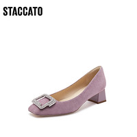 88VIP：STACCATO 思加图 新款法式单鞋优雅通勤粗跟浅口鞋女高跟鞋EL607CQ3