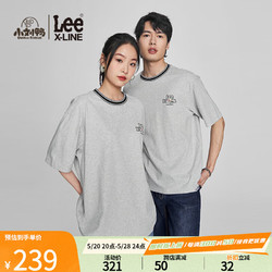 Lee 24春季舒适版圆领灰色男女同款短袖T恤潮流 灰色（尺码偏大，拍小一码） M