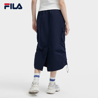 FILA 斐乐 工装半身裙女2024夏季新款休闲舒适梭织长裙运动一步裙