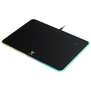 雷柏（Rapoo）V10RGB 鼠标垫 幻彩RGB背光 磨砂表面纹理 防滑底面 支持Qi无线充电 过充保护 黑色