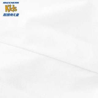 Skechers斯凯奇女童舒弹运动短裤百褶裤夏季紧身中裤假两件P224G079 亮白色/0019 130