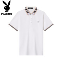 PLAYBOY 花花公子 短袖T恤男夏季男士POLO打底衫翻领男装休闲商务衣服宽松半袖