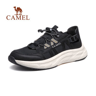 凑单：骆驼（CAMEL）夏季新款时尚轻便男网鞋透气舒适厚底户外休闲运动鞋 黑色 40