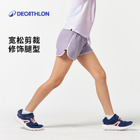 DECATHLON 迪卡侬 女童短裤夏季儿童装夏快干透气舒适黑色宽松休闲裤KIDC