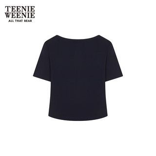 Teenie Weenie【送项链】小熊2024年夏季方领针织短袖正肩T恤