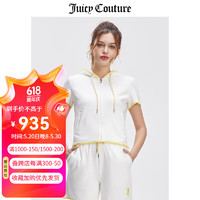 JUICY COUTURE【清新俏皮】橘滋外套女24夏季美式休闲运动宽松显瘦刺绣上衣 白色-S S