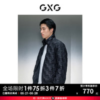 GXG 男装 商场同款黑色零压翻立棉夹克 冬季GEX12128154 黑色 165/S