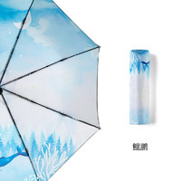 HONG YE 紅葉 傘upf50+遮陽傘折疊雨傘黑膠防曬防紫外線太陽傘晴雨兩用傘 鯤鵬
