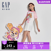 Gap【汪汪队联名】女童2024夏季插肩短袖T恤儿童装上衣545499 白色 120cm(6-7岁) 亚洲尺码