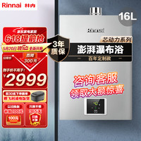 Rinnai 林内 16升燃气热水器 百年定制升级澎湃芯 家用恒温强排式16QS41（JSQ31-S41）（同16QD31） 天然气