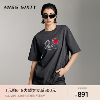 MISS SIXTY x Keith Haring 跨界合作系列2024夏季T恤女圆领