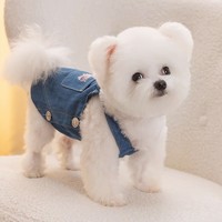 88VIP：hipidog 嬉皮狗 包邮嬉皮狗猫咪可牵引牛仔裙狗狗衣服秋季泰迪比熊雪纳瑞宠物薄款