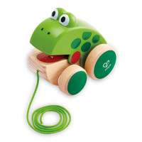88VIP：Hape 木制牵绳拖拉青蛙1岁宝宝学走路学步儿童益智玩具周岁礼物