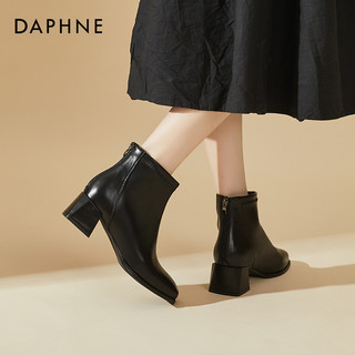 DAPHNE 达芙妮 新款马丁靴百搭短靴时尚靴子2024春秋季瘦瘦靴女鞋