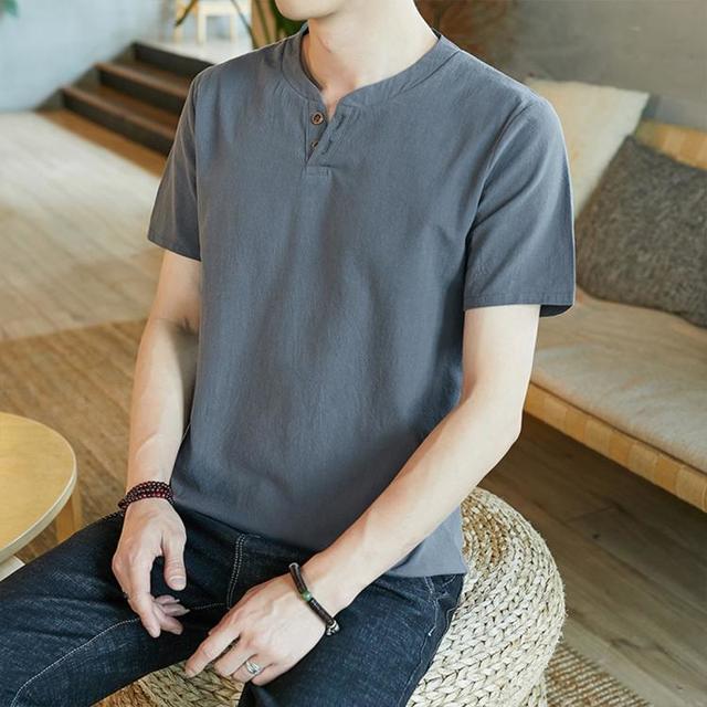 会员优享：ASOBIO 傲鸶 男士休闲短袖V领 F71104DX0212