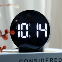 Hense 汉时 简约桌面电子时钟创意台钟时尚闹钟卧室床头钟HA816 黑色